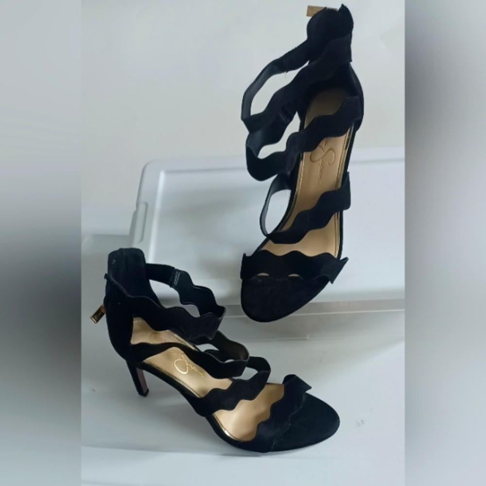 "Jessica Simpson" Ladies Size 8.5  Black Strappy Heels